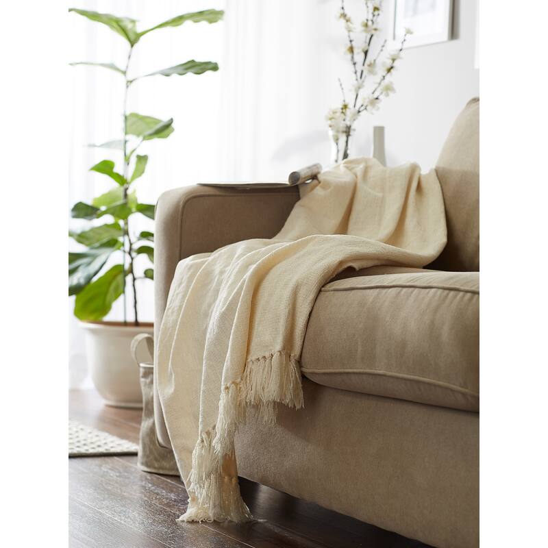 DII Soft Denim Blue Chenille Throw