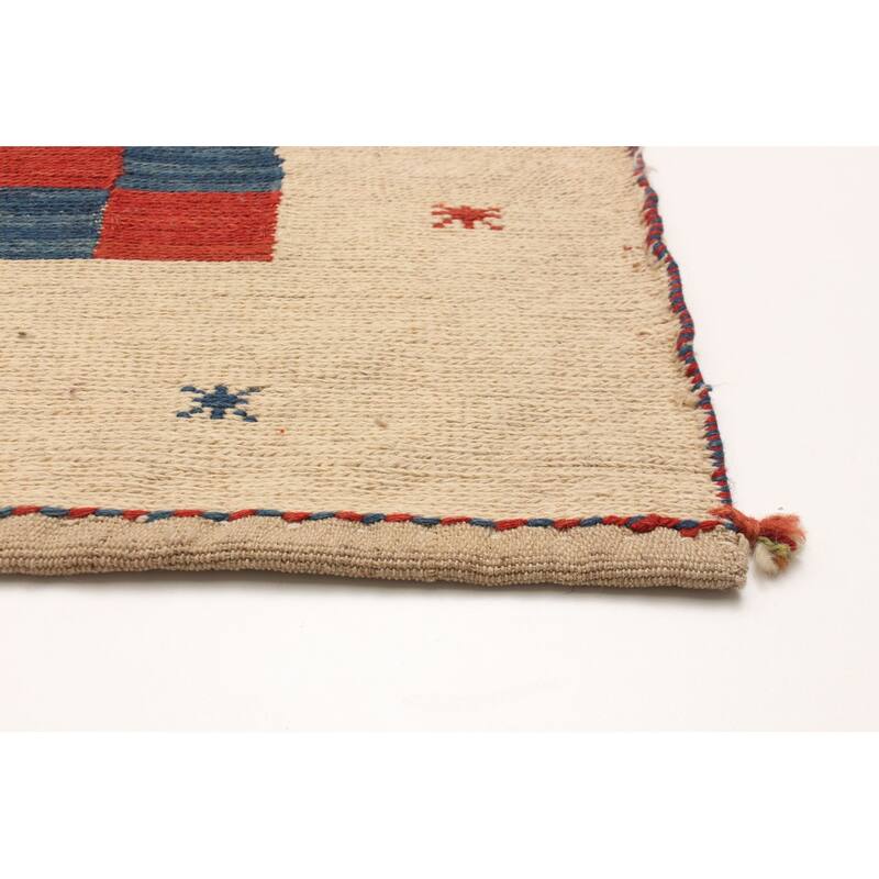 ECARPETGALLERY Flat-Weave Kashkuli Red Wool Tapestry Kilim - 6'4 x 6'7