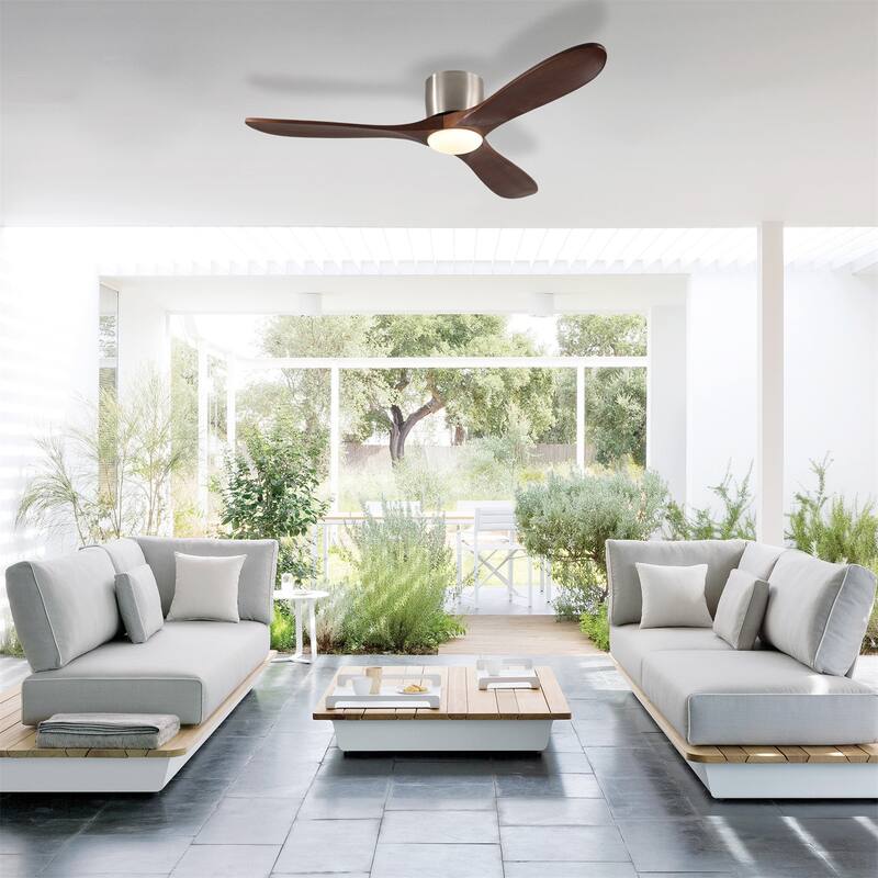 52" Ceiling Fan with Light and Remote Control, Reversible DC Motor