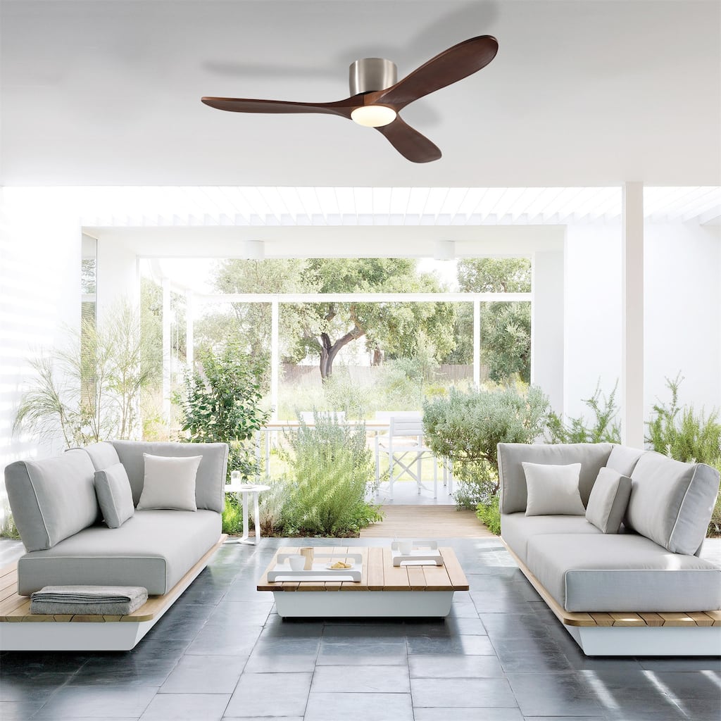 52" Ceiling Fan with Light and Remote Control, Reversible DC Motor