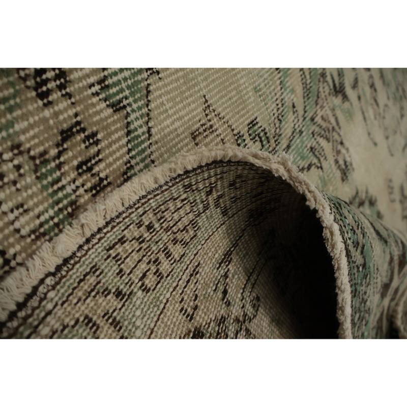 Hand Knotted Oriental 100% Wool Carpet Transitional Floral Beige & Ivories Anatolian Area Rug - 8' 11'' X 6' 6''