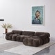 preview thumbnail 16 of 27, Daimion 4 Pieces Upholstered Sectional Brown Chenille