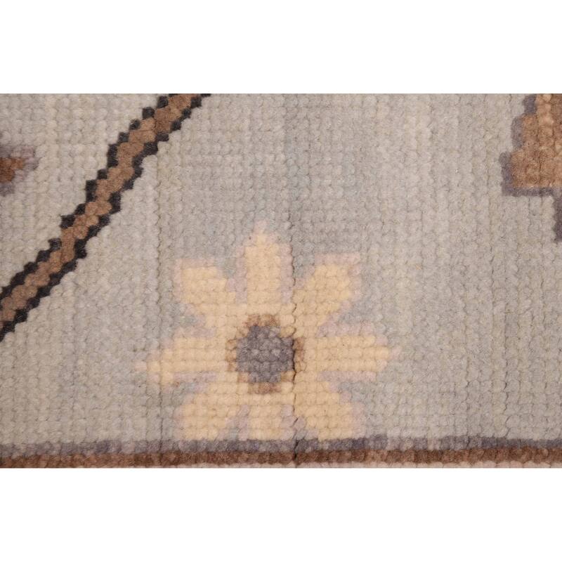 ECARPETGALLERY Hand-knotted Modern Oushak Light Grey Wool Rug - 8'11 x 11'9