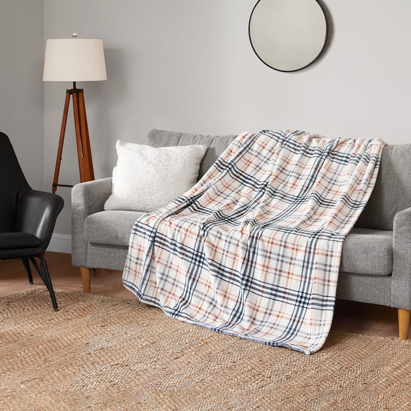Lucky Brand Camper Plaid Throws Plush 50" x 70" Throw Blanket