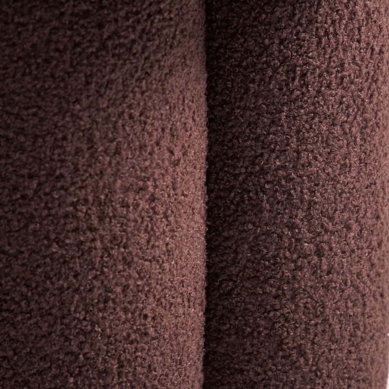 24/7 Shop At Home Modern Boucle Upholstered Ottoman with Tri-Pillar Pedestal