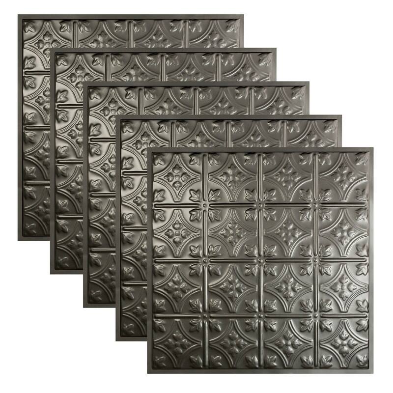 Great Lakes Tin Hamilton Lay-in Ceiling Tile - Argento - 2 x 2