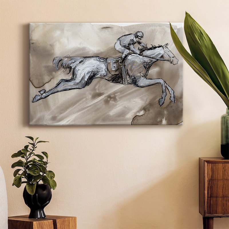 Off to the Races II Premium Gallery Wrapped Canvas - Ready to Hang