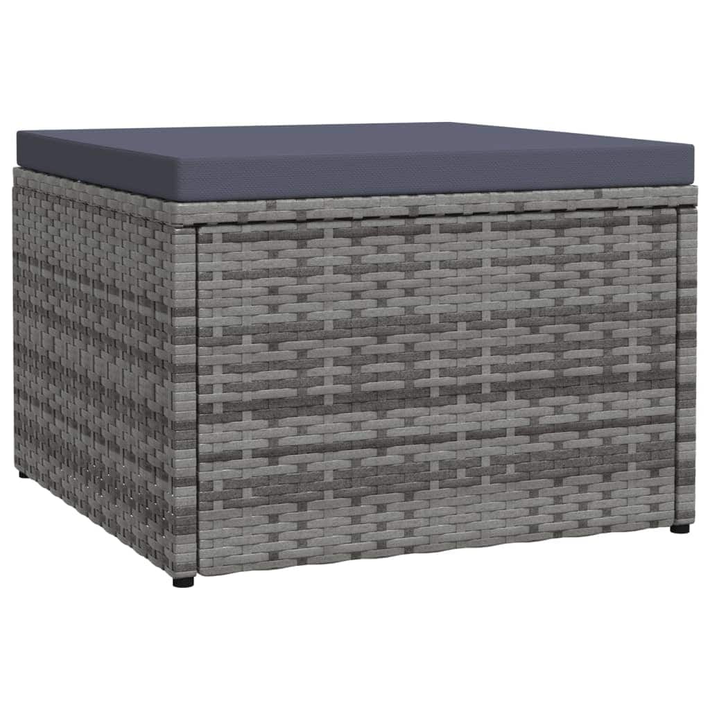 vidaXL Ottoman Outdoor Footstool for Backyard Garden Poolside Poly Rattan