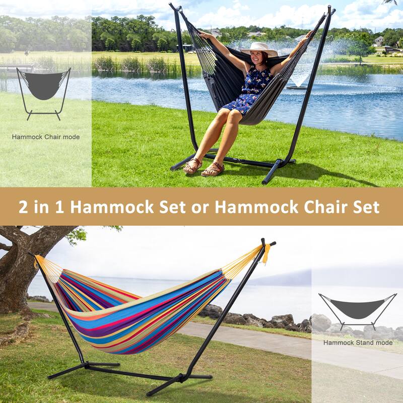 10.7 ft. 2-Person Brazilian-Style hammock with Stand - Convertible