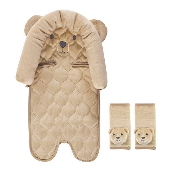 slide 1 of 1, Hudson Baby Infant Unisex Car Seat Insert and Strap Covers, Tan Bear, One Size - Tan Bear