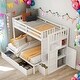 preview thumbnail 15 of 24, Twin over Full/Twin Bunk Bed, Storage Shelves and Drawers,3 Beds in 1 Bunk Bed,Space-saving,No Need Spring box,2 Color