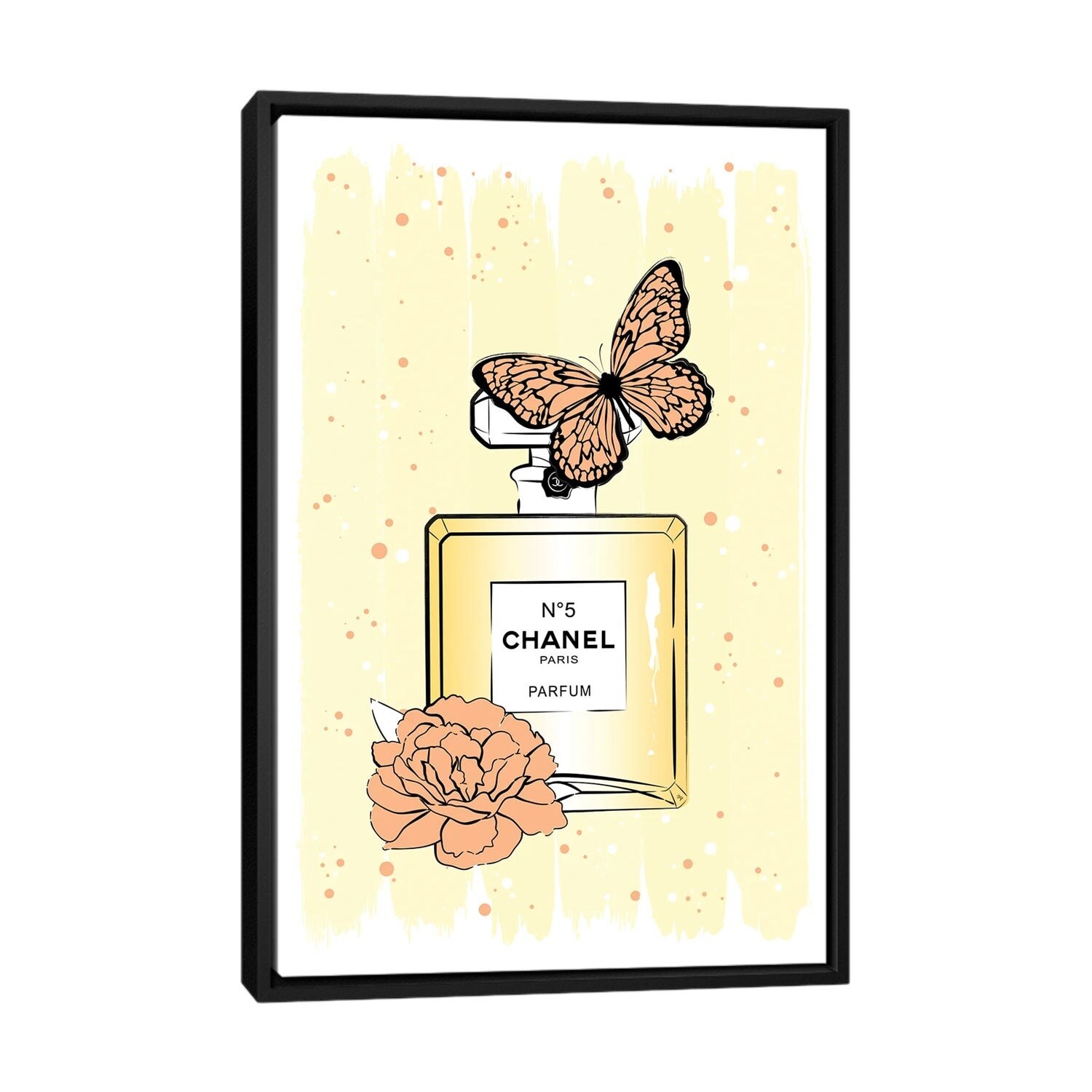 iCanvas Chanel Butterfly by Martina Pavlova Framed Canvas Print