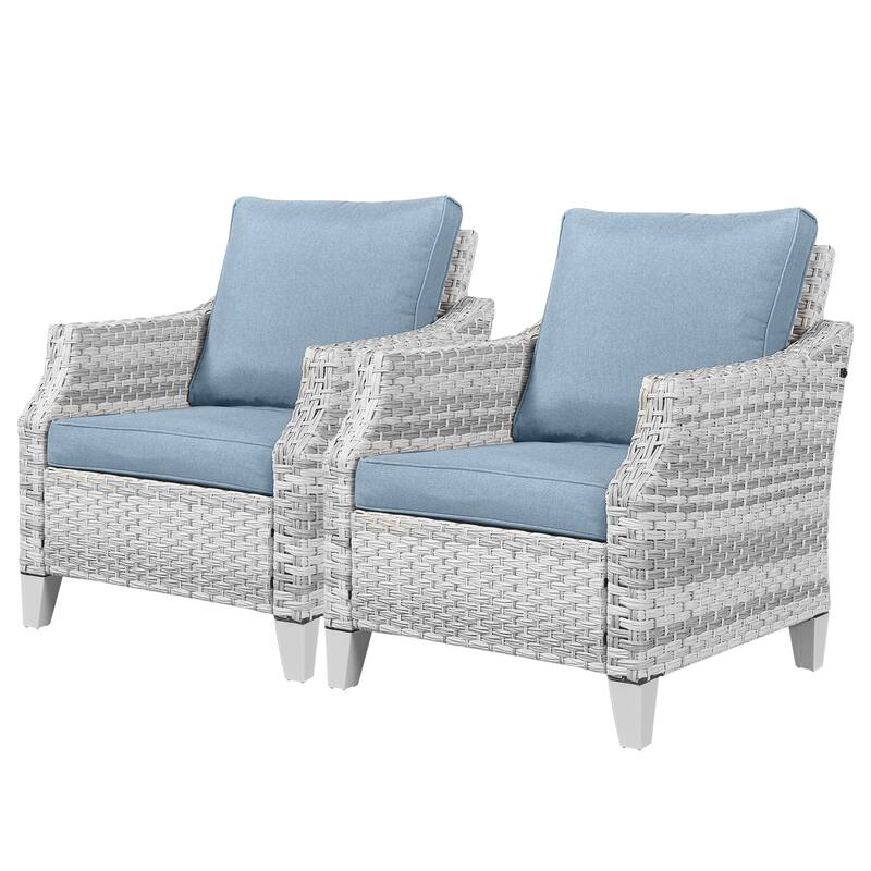 Pocassy 2PCS Outdoor Patio Chair with Cushion