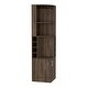 preview thumbnail 2 of 36, TUHOME Syrah Space Efficient Corner Bar Cabinet with 2-Doors Walnut