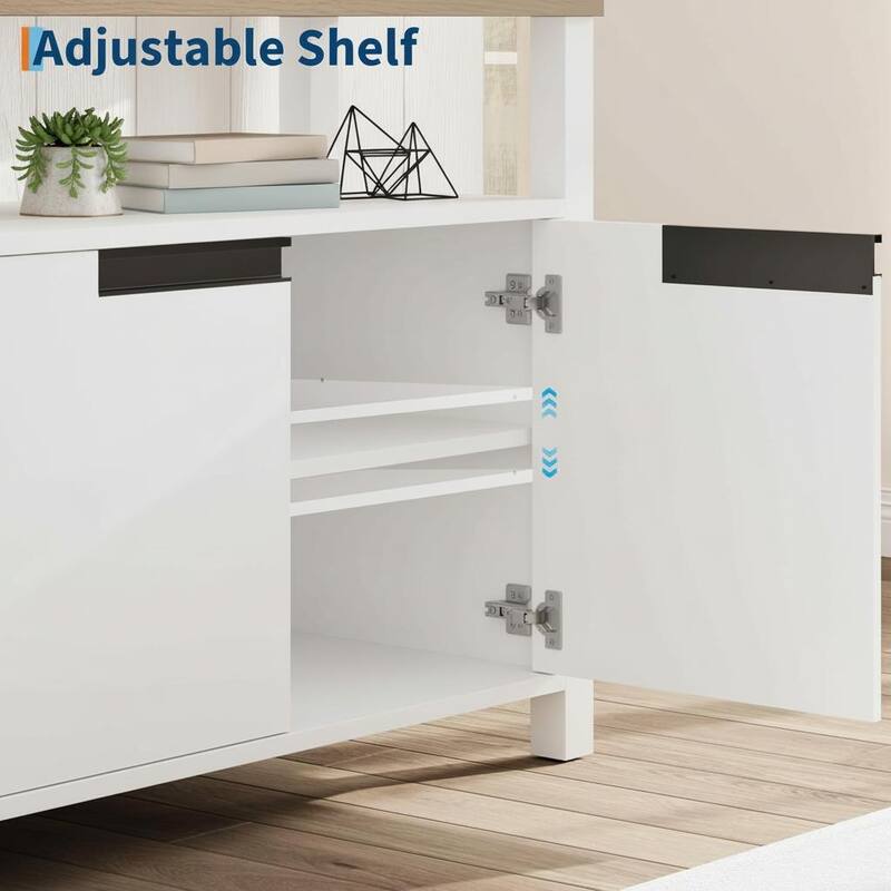 TV Stand, with Storage and Open Shelf