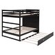 preview thumbnail 7 of 43, Full Over Full Bunk Bed with Twin Size Trundle and Staircase