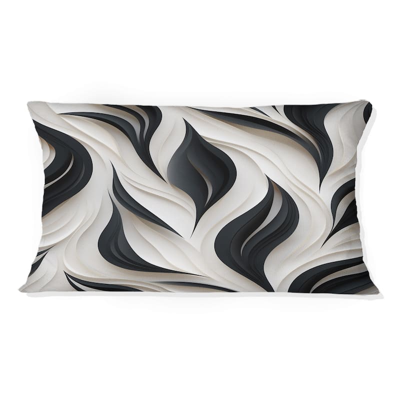 Designart "White And Black Minimalist Elegance I" Striped Printed Throw Pillow