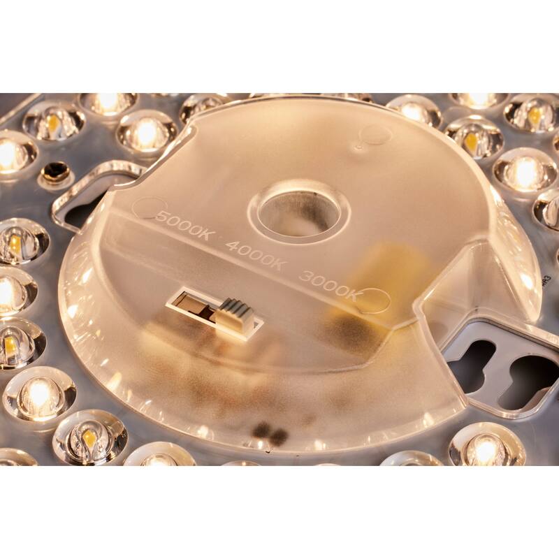 15 inch CCT Selectable Fabric Drum LED Decor Flush Mount Fixture White Fabric Shade Acrylic Diffuser - White Fabric