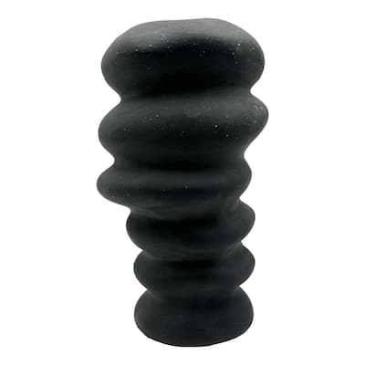 9 Inch Tall Modern Black Ceramic Vase