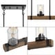 preview thumbnail 9 of 17, Modern Farmhouse Rustic Wood Chandelier Glass Island Lights for Dining Room