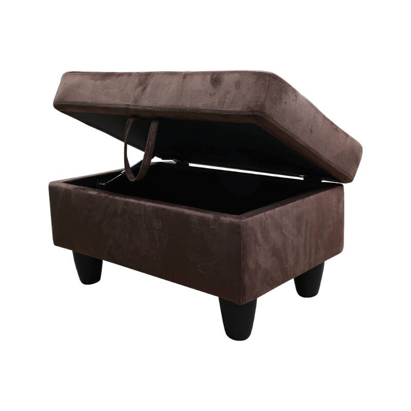 KISRAIS 28.5" Wide Upholstered Storage Ottoman
