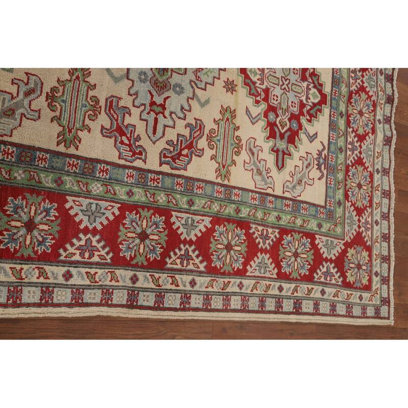 Kazak Area Rug Hand-Knotted Traditional Wool Carpet - 4'11" x 6'6"