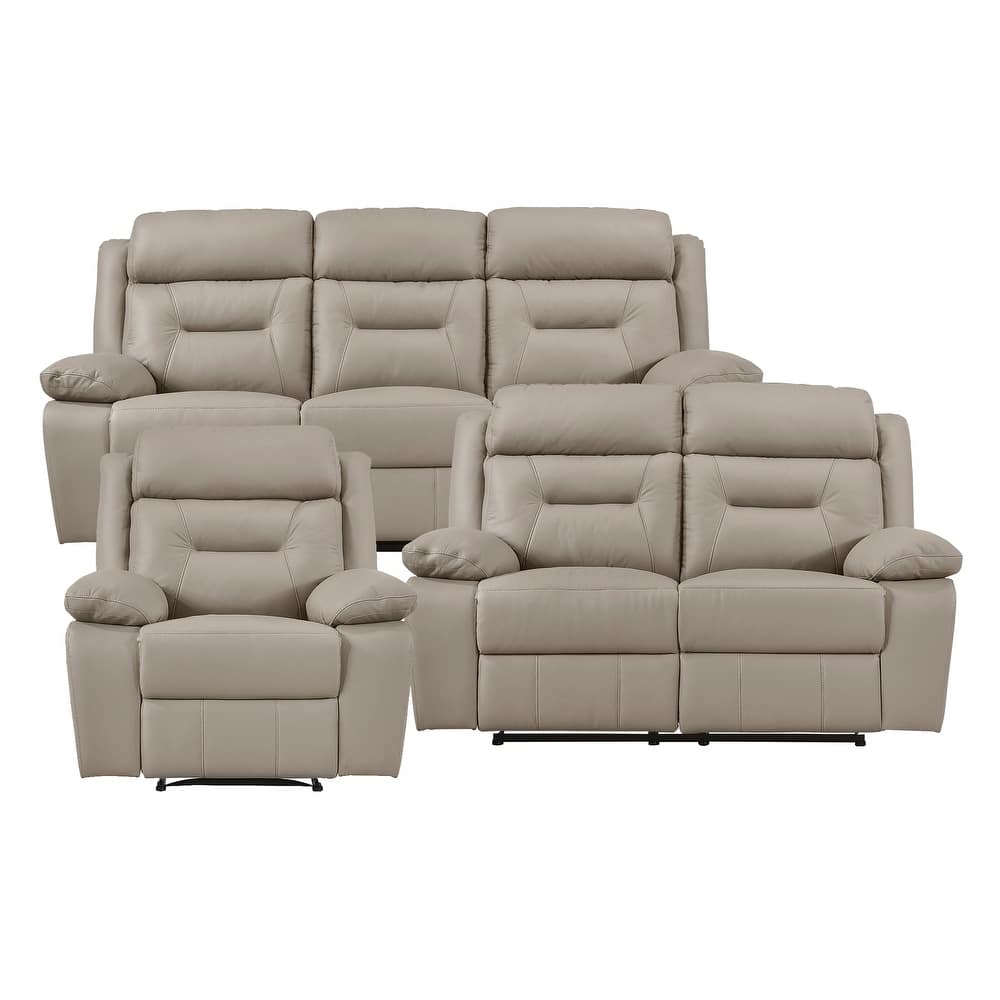 Freemont & Park Papyrus 3-Piece Leather Match Manual Reclining Sofa Set