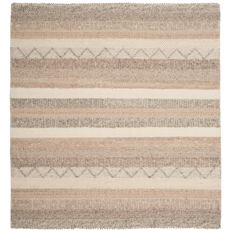 SAFAVIEH Handmade Natura Adamantini Wool Rug - 8' Square - Beige