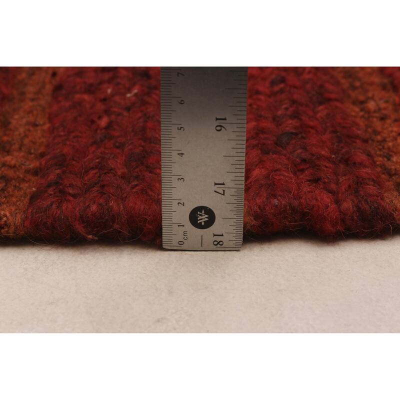 ECARPETGALLERY Flat-Weave Natural Red Wool Tapestry Kilim - 6'7 x 6'4