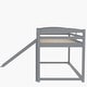 preview thumbnail 16 of 32, Twin Bunk Bed with Slide & Ladder, Sturdy Wooden Frame, Grey