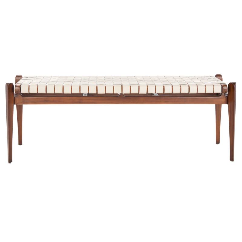 SAFAVIEH Couture Ciresila Leather Bench - 50.8" W x 16.5" D x 18.1" H - 51Wx17Dx18H