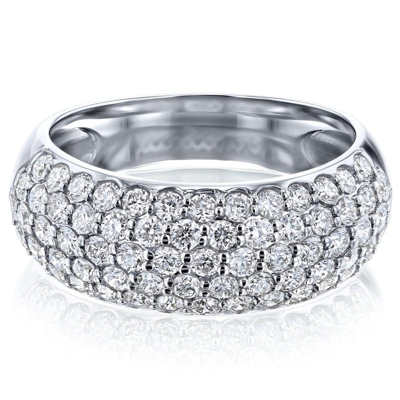Kobelli 1.25 Carat Lab Grown Diamond 14k Solid Gold Multi-row Wide Puff Band (DEF/VS)