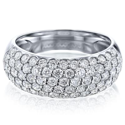 Kobelli 1.25 Carat Lab Grown Diamond 14k Solid Gold Multi-row Wide Puff Band (DEF/VS)