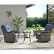 preview thumbnail 65 of 110, Pocassy 3-Piece Outdoor Swivel Bistro Set, Wicker Rocking Chairs