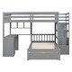 preview thumbnail 8 of 33, Full over Twin Solid Wood Bunk Bed with Desk and Shelves