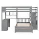 preview thumbnail 8 of 15, Gray Full over Twin Size Solid Wood Bunk Bed with Desk, Drawers and Shelves