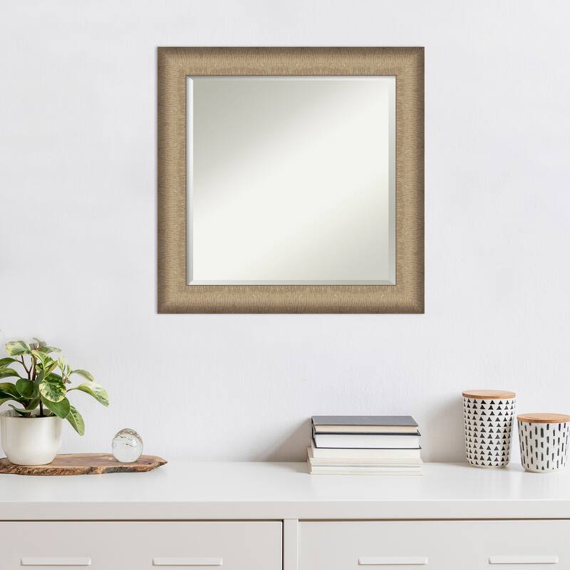Beveled Wall Mirror - Elegant Brushed Bronze Frame
