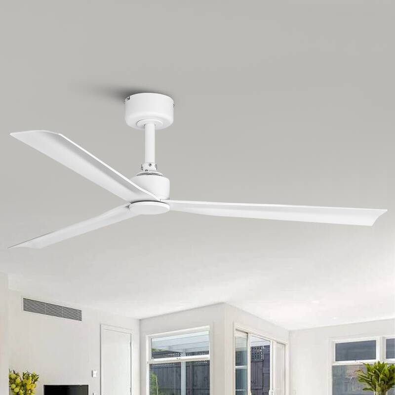 50" White Modern ABS 3-Blade Outdoor Ceiling Fan without Light