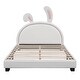 preview thumbnail 16 of 22, Full Size Upholstered Leather Platform Bed
