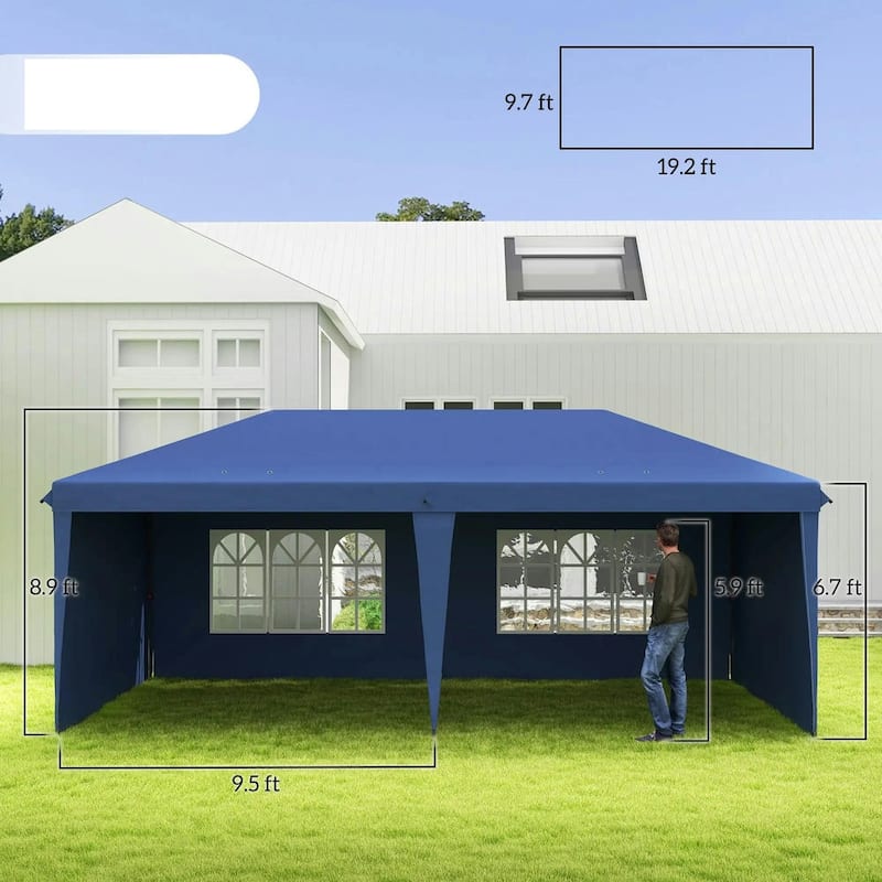 10'x20' Pop Up Canopy Tent with 4 Sidewalls,Instant Gazebo,Carry Bag