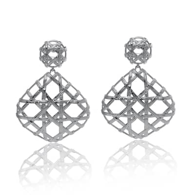 Kendra Scott Natalie Rhodium Plated Statement Earrings - Silver - 2.3" x 1.9"