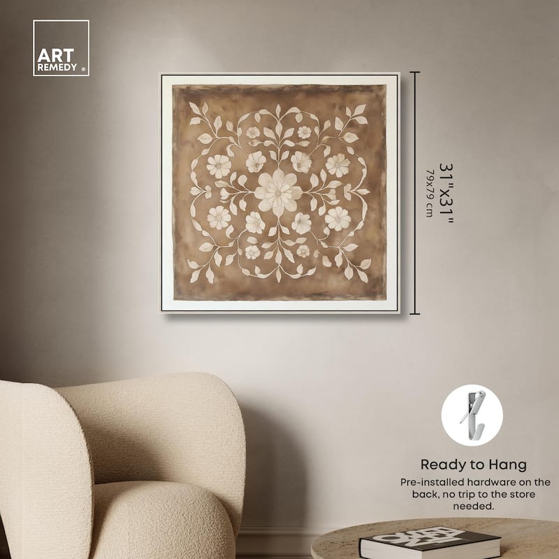 Floral Mandala Canvas by Art Remedy