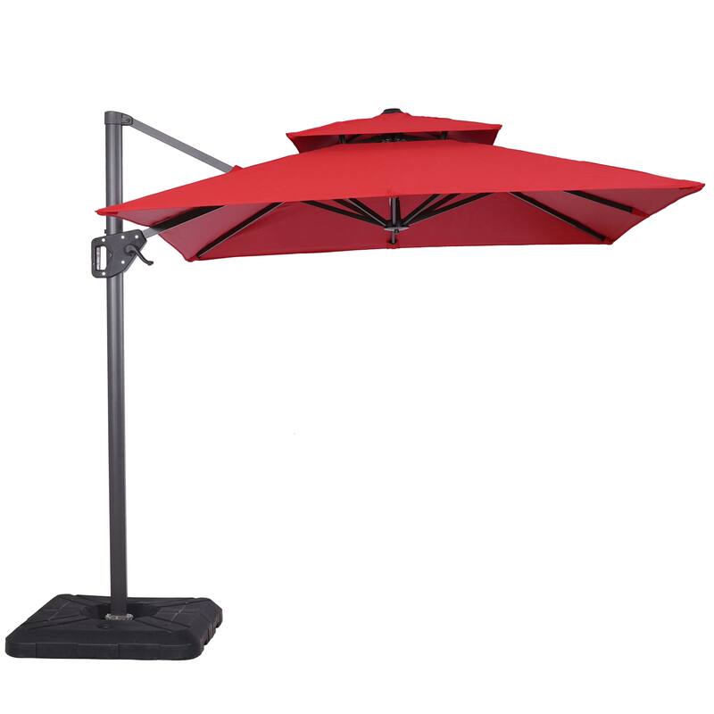 Furniture of America Aires 8-foot Steel Square Cantilever Offset Tilt Roma Umbrella