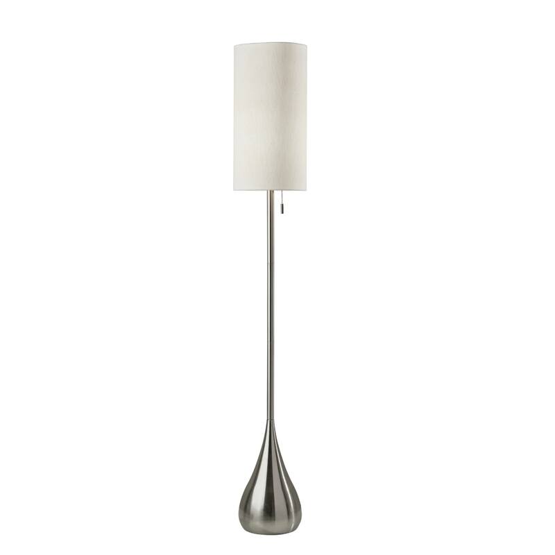 Silver Metal Drum Shade Floor Lamp with Pull Chain 68 Inches - 10” x 10” x 68” (D x W x H)