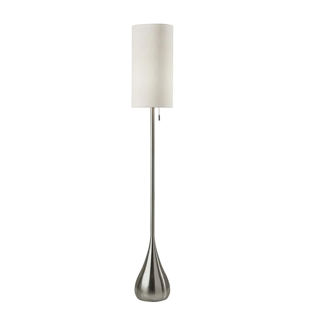 Silver Metal Drum Shade Floor Lamp with Pull Chain 68 Inches - 10” x 10” x 68” (D x W x H)