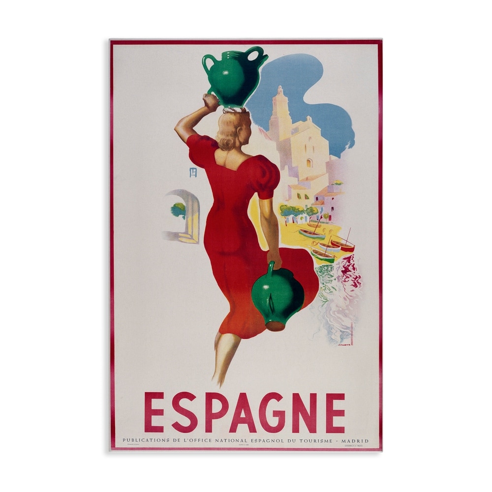 Stupell Vintage Spain Travel Advertisement Canvas Wall Art Design By Marcus Jules