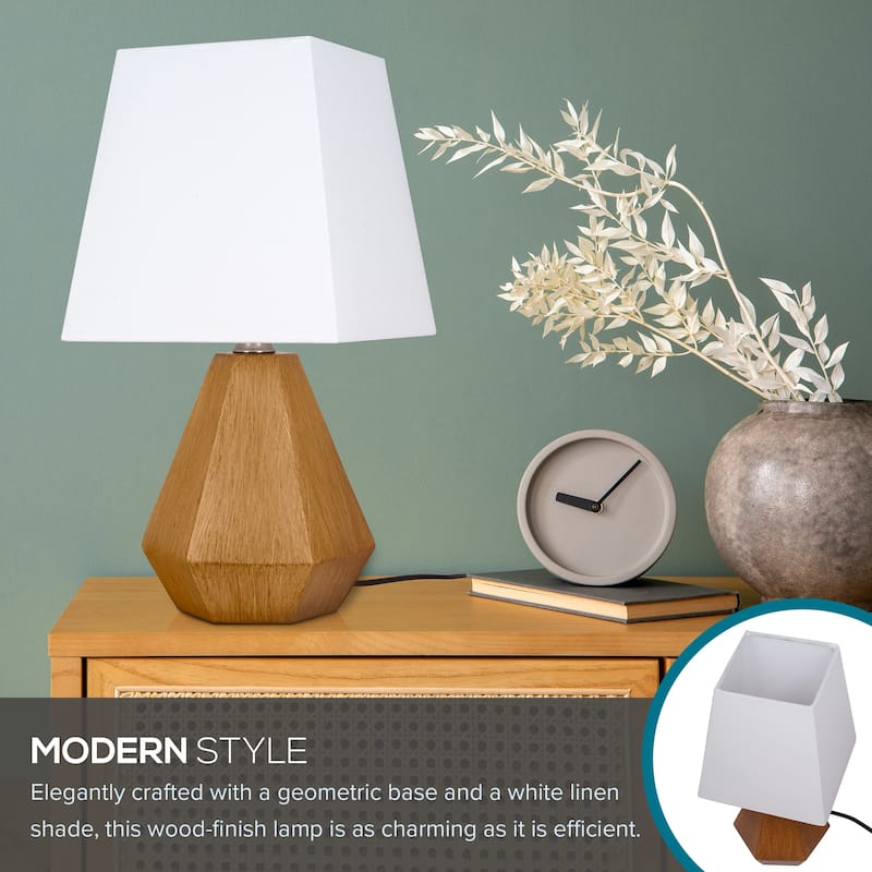 Catalina Geometric Table Lamp - Wood