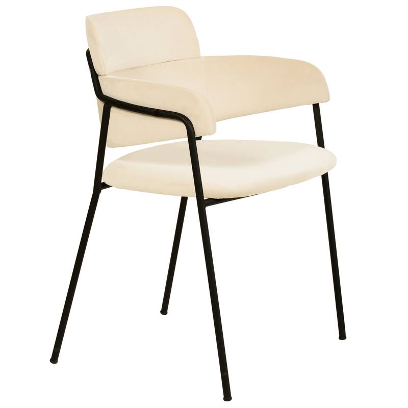 LeisureMod Axis Upholstered Dining Chair in Leather/Polyester/Velvet, Modern Minimalist Side Chair for Home & Kitchen - Beige