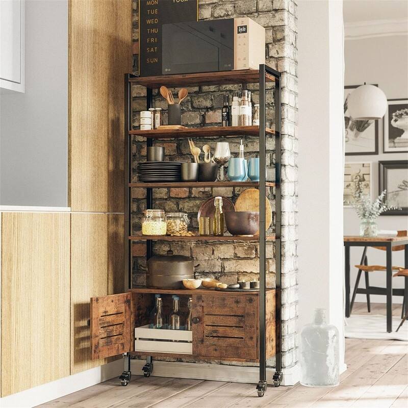 Industrial Bookshelf - 11.8"D x 27.6"W x 56.7"H