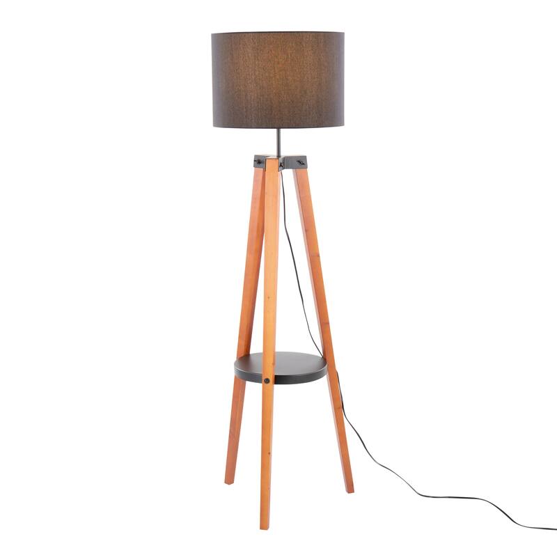 Carson Carrington Compass Tripod Floor Lamp with Shelf